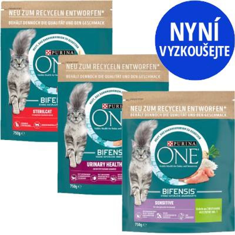 3 x 750 g PURINA ONE granule v míchaném balení