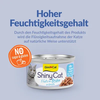 Sparpaket GimCat ShinyCat Filet in Brühe 24 x 70 g Sparpaket GimCat ShinyCat Filet in Brühe 24 x 70 g
