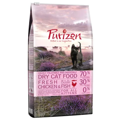 Purizon Dry Cat Food, Fresh Chicken & Fish, 70 % selected animal ingredients, 30 % fruit, vegetables, 0 % added grain, for all kittens, balení 6,5 kg