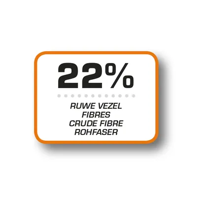22% ruwe vezel, fibres, crude fibre, rohfaser