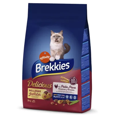 Croquettes Brekkies 3 ou 3,5 kg pour chat + sachets Daily Delice 4 x 85 g offerts !