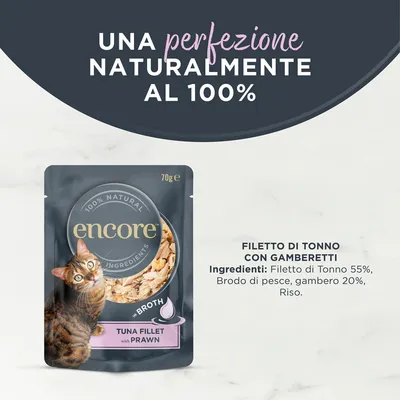 Encore in brodo buste 16 x 70 g Alimento umido per gatti