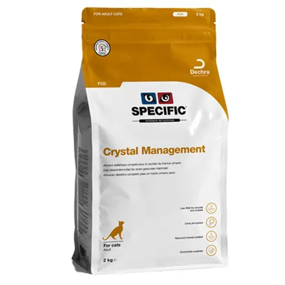 Specific Crystal Management karma dla dorosłych kotów, 2 kg. Wspiera zdrowie dróg moczowych. Niski poziom RSS, obniżona zawartość białka, chondroityna.