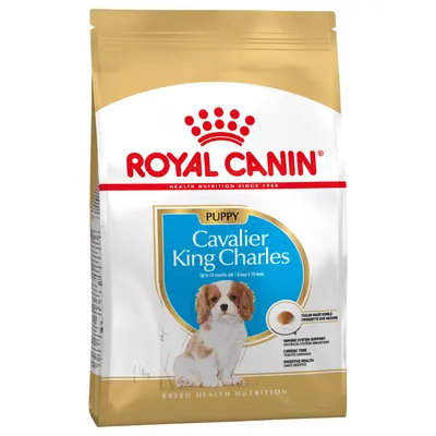 Royal Canin Puppy Cavalier King Charles, upp till 10 månader. Stödjer immunförsvar, hjärthälsa och matsmältning. Skräddarsydd krokettform.