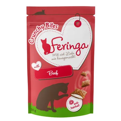 Feringa Crunchy Bites mit Beef, Anti-Hairball Rezeptur, Mit viel Liebe wie hausgemacht, 30g Packung.