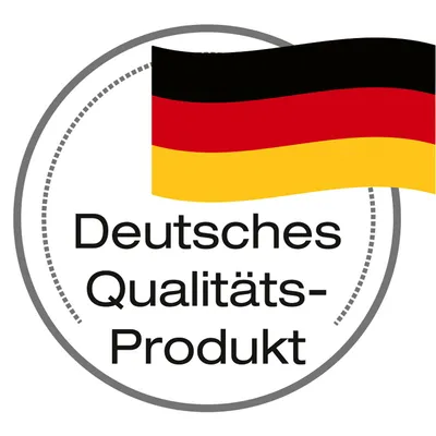 Deutsches Qualitäts-Produkt mit deutscher Flagge.