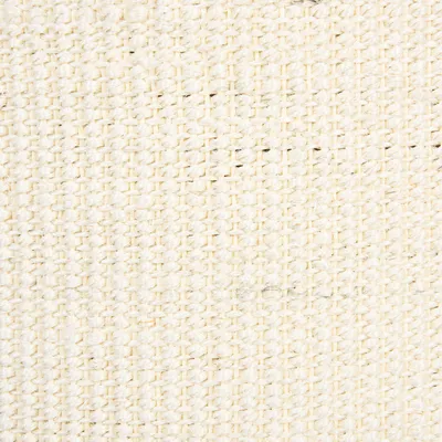 Nahaufnahme einer beigen, gewebten Textur aus Naturfasern. Materialdetails für Produktbeschreibung sichtbar.