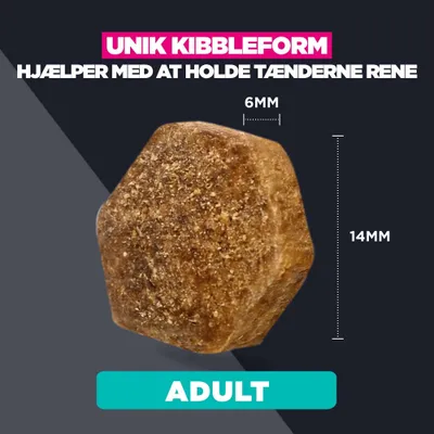 Unik kroketform, hjælper med at holde tænderne rene. Mål: 6 mm x 14 mm. Voksen. Unik kroketform, hjælper med at holde tænderne rene. Mål: 6 mm x 14 mm. Voksen.