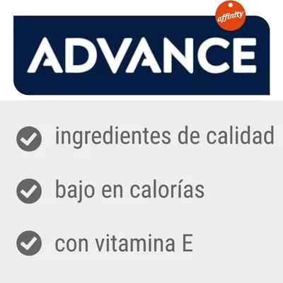 ADVANCE affinity. Ingredientes de calidad, bajo en calorías, con vitamina E.