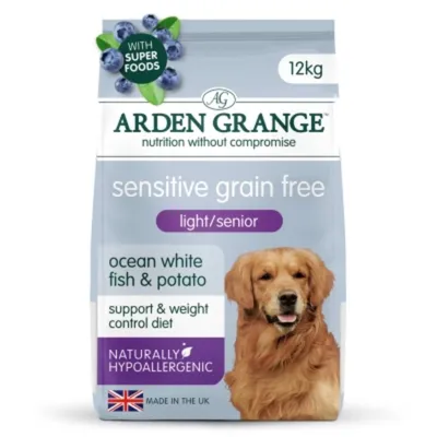 Arden Grange Sensitive Senior/Light - Grain-Free Ocean White Fish & Potato - 12kg