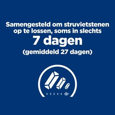 Samengesteld om struvietstenen op te lossen, soms in slechts 7 dagen (gemiddeld 27 dagen)