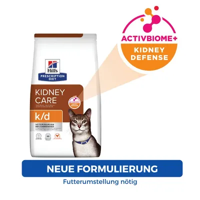 Hill's Prescription Diet Kidney Care k/d mit ActivBiome+ Kidney Defense. Neue Formulierung, Futterumstellung nötig. Veterinär empfohlen.