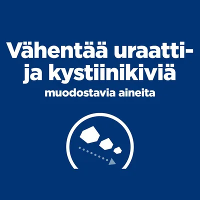 Vähentää uraatti- ja kystiinikiviä muodostavia aineita