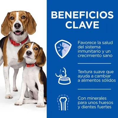 Beneficios clave: favorece la salud del sistema inmunitario y crecimiento sano, textura suave que ayuda a cambiar a alimentos sólidos, minerales para huesos y dientes fuertes.