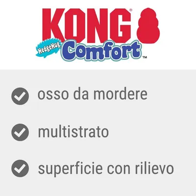 KONG Comfort HedgeHug. osso da mordere, multistrato, superficie con rilievo.