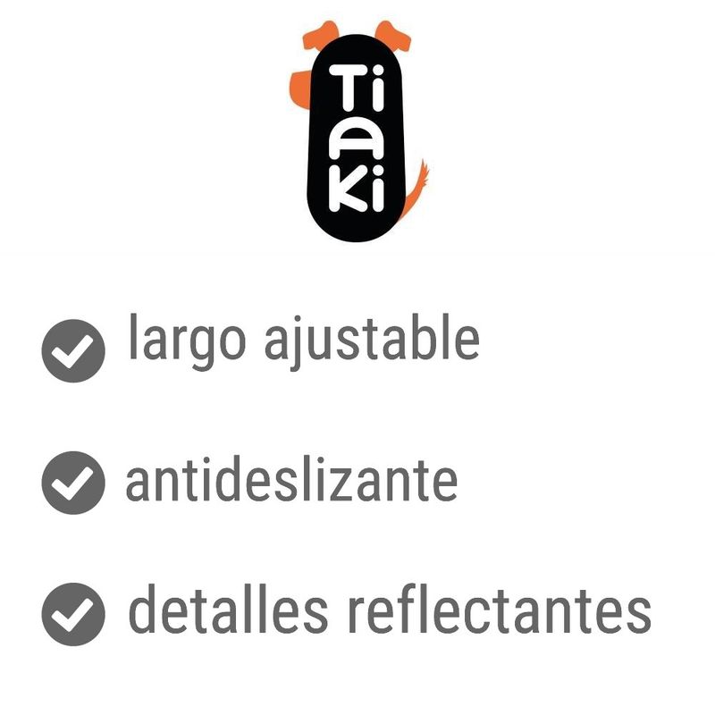 Correa ajustable TIAKI Reflective Rubber roja para perros