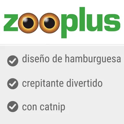 zooplus. diseño de hamburguesa, crepitante divertido, con catnip