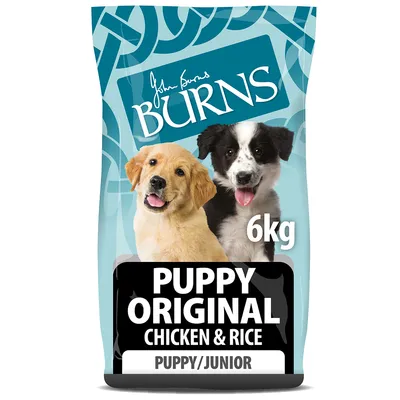6kg bag labelled Puppy Original Chicken & Rice, Puppy/Junior.