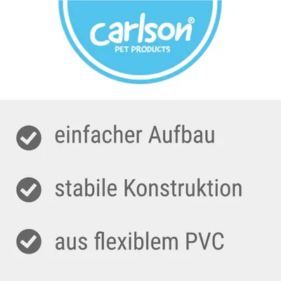 carlson PET PRODUCTS, einfacher Aufbau, stabile Konstruktion, aus flexiblem PVC (texte en allemand)