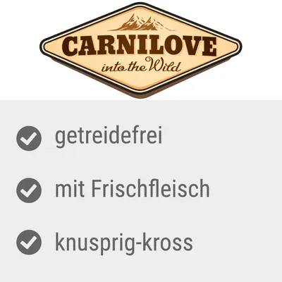 Carnilove into the Wild. Viljaton, tuoretta lihaa, rapea.