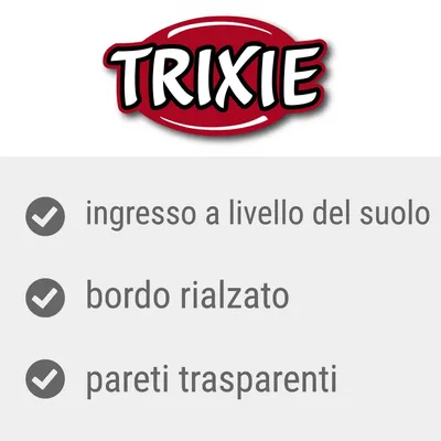 TRIXIE, ingresso a livello del suolo, bordo rialzato, pareti trasparenti