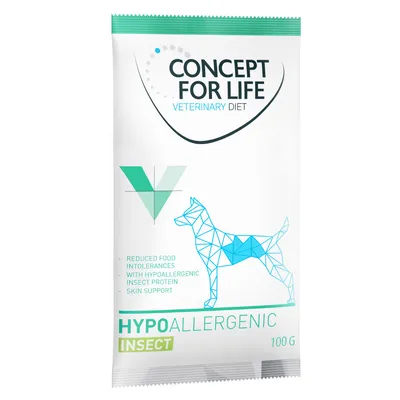Concept for Life Veterinary Diet Hypoallergenic Insect, 100g. Zmniejszona nietolerancja pokarmowa, hipoalergiczne białko owadzie, wsparcie skóry.