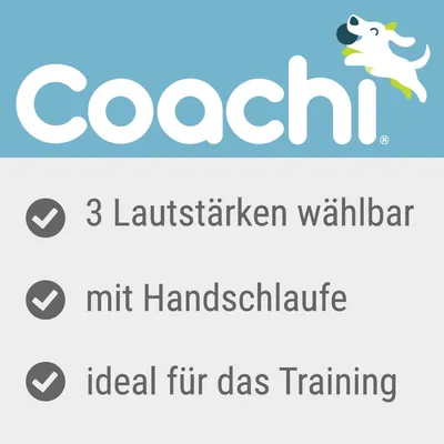 Coachi. 3 Lautstärken wählbar, mit Handschlaufe, ideal für das Training. Texte en allemand.