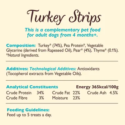 Lily's Kitchen Gobble Up Turkey Strips with Pear - 70g Lily's Kitchen Gobble Up Turkey Strips with Pear - 70g