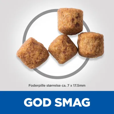 Foderpille størrelse ca. 7 x 17,5 mm. GOD SMAG