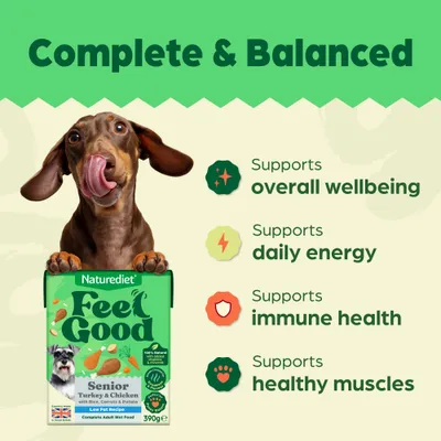 Naturediet Feel Good Senior Lite - Turkey & Chicken - 18 x 390g Naturediet Feel Good Senior Lite - Turkey & Chicken - 18 x 390g