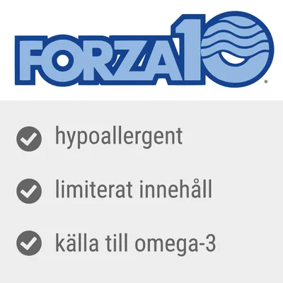 FORZA10, hypoallergent, limiterat innehåll, källa till omega-3