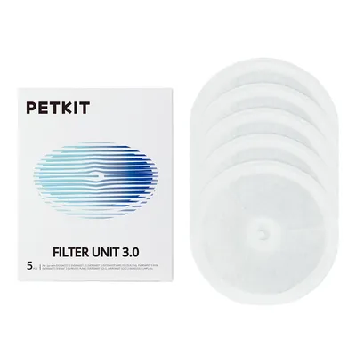PETKIT Filter Unit 3.0, Packung mit 5 Stück. Ersatzfilter für PETKIT Trinkbrunnen, geeignet für Modell Eversweet 2 und Eversweet Solo.