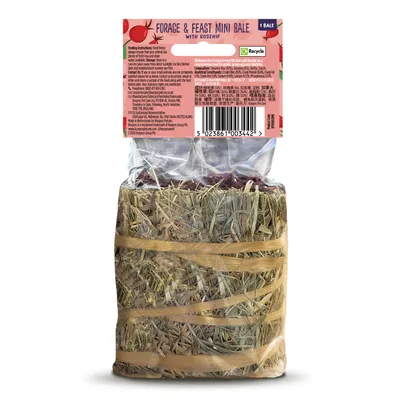 Burgess Excel Forage & Feast Mini Bale with Rosehip - Saver Pack: 3 x 100g Burgess Excel Forage & Feast Mini Bale with Rosehip - Saver Pack: 3 x 100g