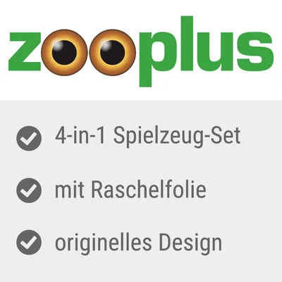 zooplus. 4-in-1 Spielzeug-Set, mit Raschelfolie, originelles Design.