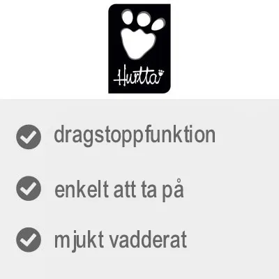Hurtta. dragstoppfunktion, enkelt att ta på, mjukt vadderat