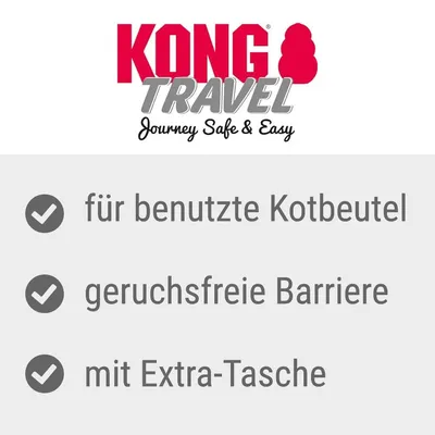 KONG Travel. Für benutzte Kotbeutel, geruchsfreie Barriere, mit Extra-Tasche.