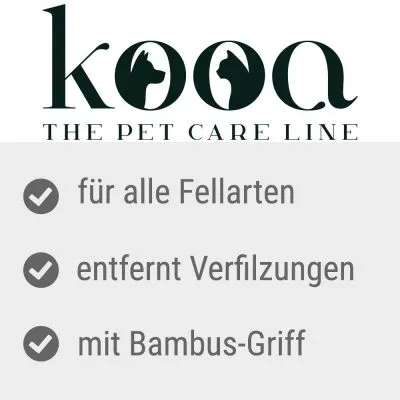 kooa. The Pet Care Line. Für alle Fellarten, entfernt Verfilzungen, mit Bambus-Griff.