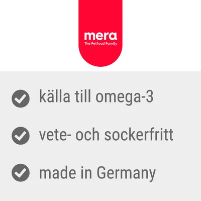 mera The Petfood Family. källa till omega-3, vete- och sockerfritt, made in Germany
