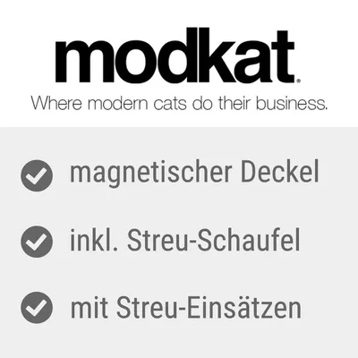 modkat. Magnetischer Deckel, inkl. Streu-Schaufel, mit Streu-Einsätzen.