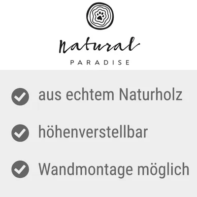Natural Paradise. Aus echtem Naturholz, höhenverstellbar, Wandmontage möglich.