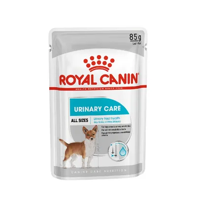 Urinary Care food pouch, 85g, for all sizes. Supports urinary tract health. For dogs prone to urinary sensitivities. Canine care nutrition.