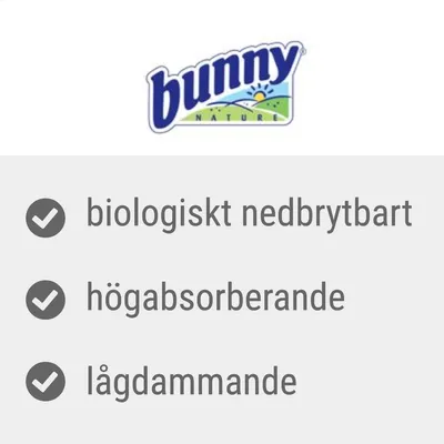 bunny nature, biologiskt nedbrytbart, högabsorberande, lågdammande