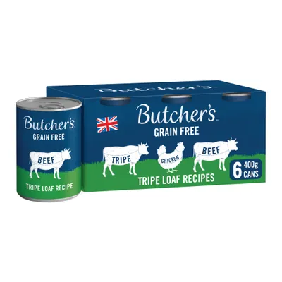 Butcher's Grain Free Tripe Loaf Recipes 6 x 400g - Mixed Pack Butcher's Grain Free Tripe Loaf Recipes 6 x 400g - Mixed Pack