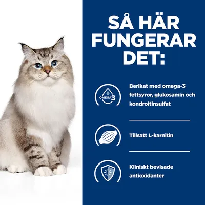 Så här fungerar det: Berikat med omega-3 fettsyror, glukosamin och kondroitinsulfat. Tillsatt L-karnitin. Kliniskt bevisade antioxidanter.
