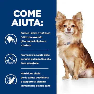 COME AIUTA: Pulisce i denti e rinfresca l’alito, promuove la salute delle gengive, nutrizione vitale per la salute quotidiana e supporto al sistema immunitario del cane.