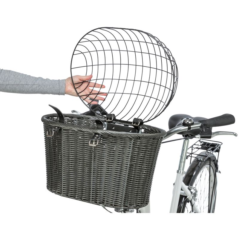 Panier avant pour vélo en osier Trixie pour chien