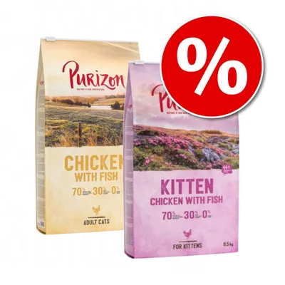 Pack transition : Croquettes Purizon sans céréales pour chaton et chat adulte