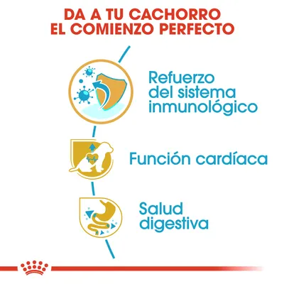 Da a tu cachorro el comienzo perfecto. Refuerzo del sistema inmunológico, función cardíaca, salud digestiva.
