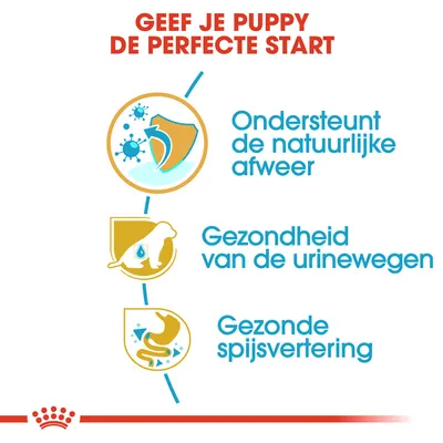 Geef je puppy de perfecte start. Ondersteunt de natuurlijke afweer, gezondheid van de urinewegen, gezonde spijsvertering.