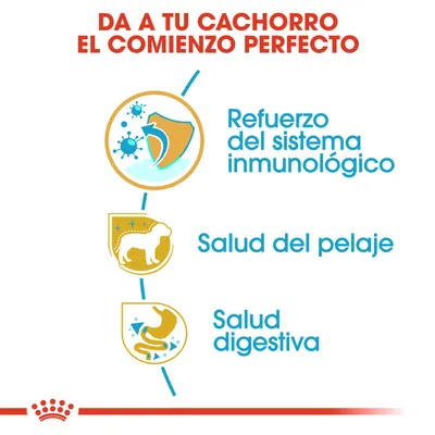 Da a tu cachorro el comienzo perfecto. Refuerzo del sistema inmunológico, salud del pelaje, salud digestiva.
